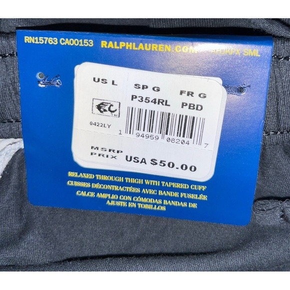 New POLO RALPH Sleep Lauren Size Large Black Pony Logo Men's Jogger Pants - Picture 4 of 5